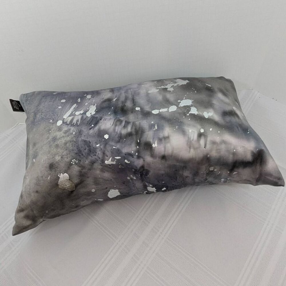 Aviva Stanoff New York Abstract Metallic Lumbar Pillow (18" x 9")
